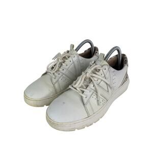 Vionic Womens Size 7.5 White Sneakers With Snakeskin Detail & Lace-Up Closure